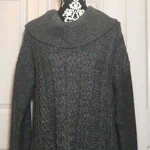 Relativity Charcoal Cable Knit Sweater Dress XL